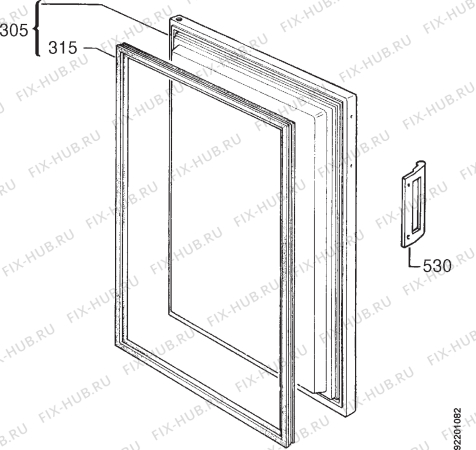 Взрыв-схема холодильника Privileg 002837 3 - Схема узла Door 003