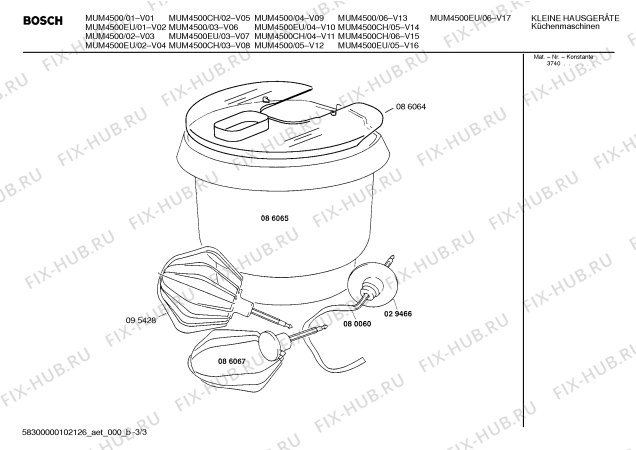 Схема №3 MUM4523 Profi 45 Microtronic с изображением Инструкция по эксплуатации для кухонного измельчителя Bosch 00517437
