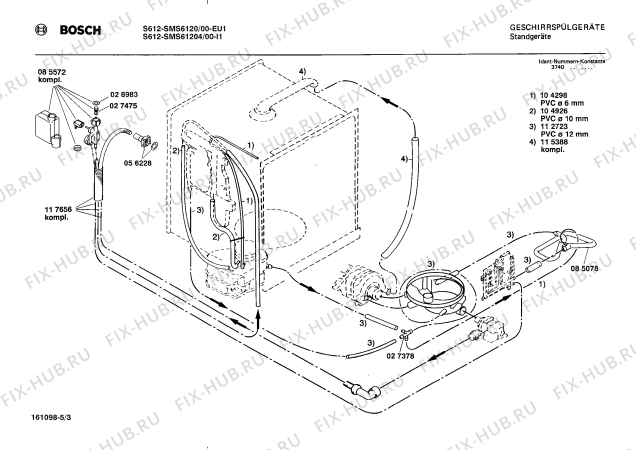 Взрыв-схема посудомоечной машины Bosch SMS6120 - Схема узла 03