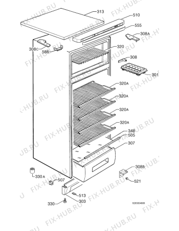 Взрыв-схема холодильника Zanussi FD7021S/2 - Схема узла Housing 001