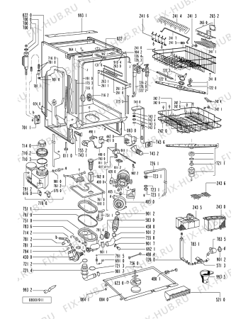 Схема №1 GSX 5891 HW с изображением Обшивка для посудомоечной машины Whirlpool 481245370987