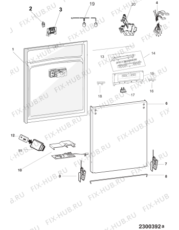 Схема №1 LFO3P23WLGTXAG (F105719) с изображением Модуль (плата) управления для посудомойки Indesit C00546408