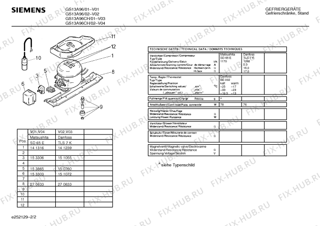 Взрыв-схема холодильника Siemens GS13A96CH - Схема узла 02