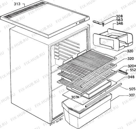 Взрыв-схема холодильника Zanussi DF57/44 - Схема узла Housing 001