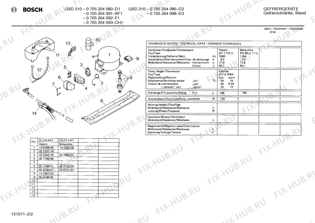 Взрыв-схема холодильника Bosch 0705204091 GSD210 - Схема узла 02