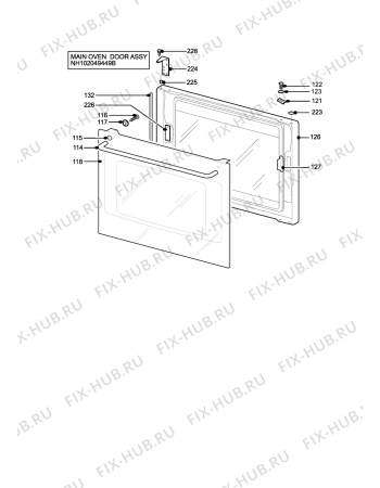 Взрыв-схема плиты (духовки) Parkinson Cowan COGHL55CN - Схема узла H10 Main Oven Door (large)