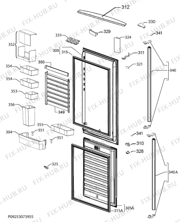 Взрыв-схема холодильника Aeg RCB83724MX - Схема узла Door