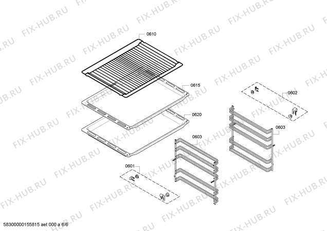 Взрыв-схема плиты (духовки) Bosch HBA73B530 - Схема узла 06