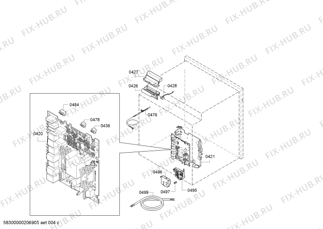 Схема №3 HE273ABS0 с изображением Модуль управления, запрограммированный для электропечи Siemens 11024400