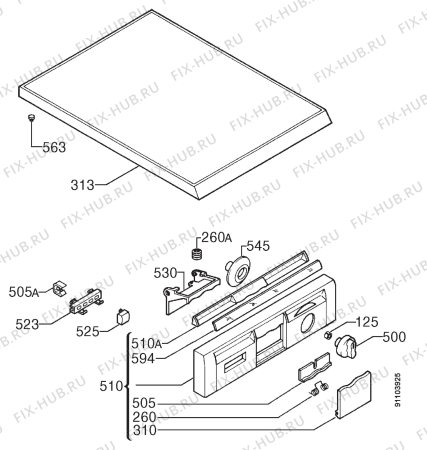 Взрыв-схема посудомоечной машины Zanussi DW24W - Схема узла Command panel 037