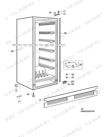 Взрыв-схема холодильника Aeg A2388-1GA - Схема узла C10 Cabinet