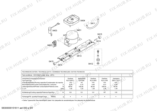 Взрыв-схема холодильника Bosch KGN39H90RU - Схема узла 04