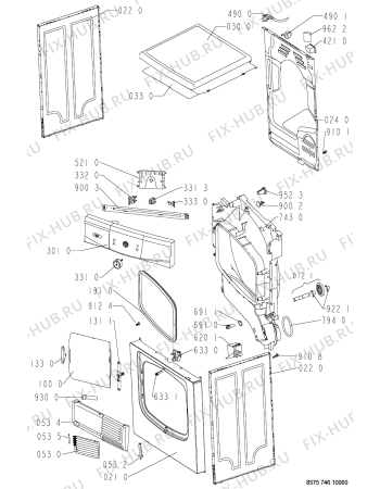 Схема №2 AWZ 7466 с изображением Обшивка для сушильной машины Whirlpool 481245217695