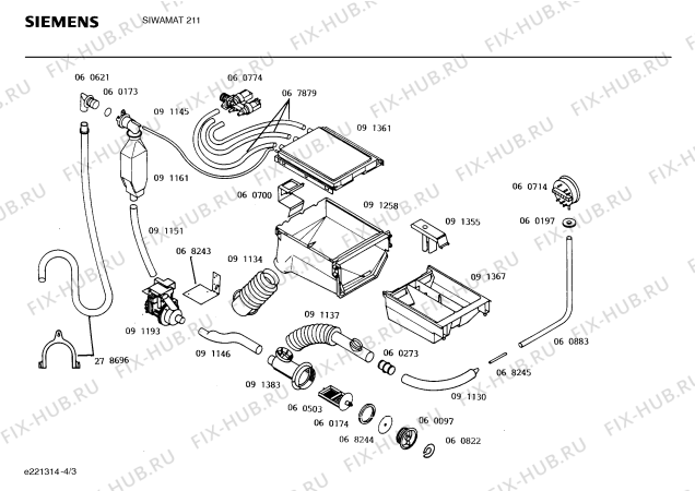 Схема №2 SIWAMAT211 с изображением Панель для стиралки Siemens 00278665