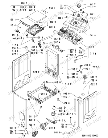 Схема №2 AWT 7125 с изображением Декоративная панель для стиралки Whirlpool 481245210844