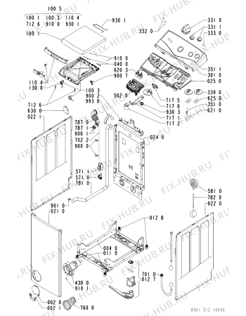 Схема №2 AWT 5125 с изображением Обшивка для стиралки Whirlpool 481245215775