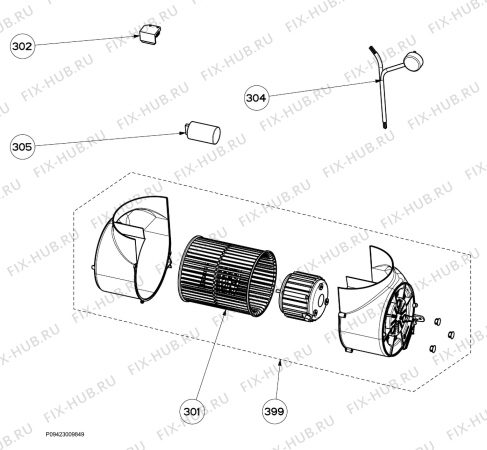 Взрыв-схема вытяжки Electrolux EFG7390X - Схема узла Motor