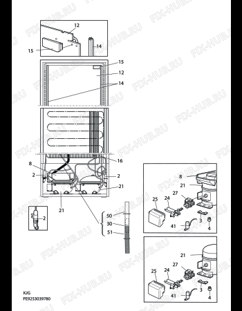 Взрыв-схема холодильника Electrolux ERB39310W - Схема узла C10 Cold, users manual