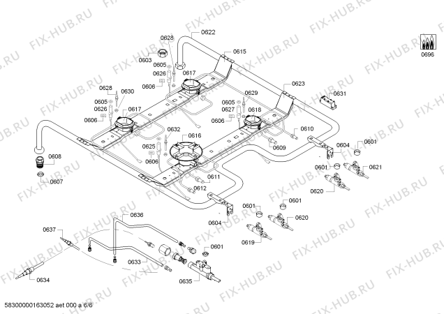 Взрыв-схема плиты (духовки) Bosch HGG24W226R Bosch - Схема узла 06