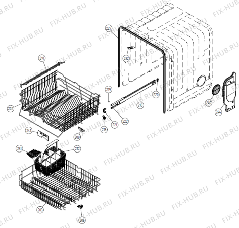 Взрыв-схема посудомоечной машины Gorenje D910 SF   -White Bi (177026, DW20.1) - Схема узла 02