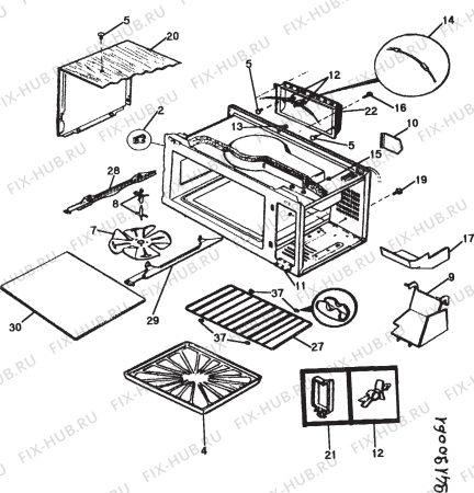 Взрыв-схема микроволновой печи Electrolux EMM2301 - Схема узла Section 4