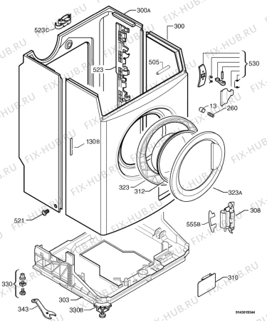 Взрыв-схема стиральной машины Zanker SFX2400 (PRIVILEG) - Схема узла Housing 001