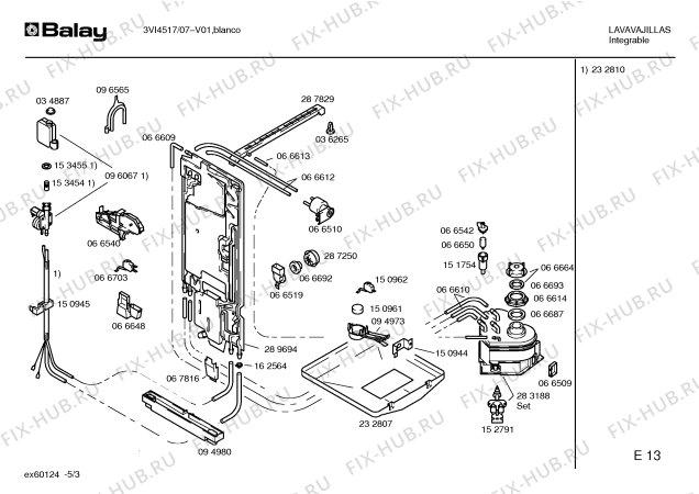 Взрыв-схема посудомоечной машины Balay 3VI4517 - Схема узла 03