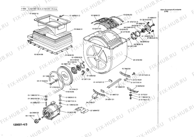 Взрыв-схема стиральной машины Bosch 0722044175 V930 - Схема узла 03