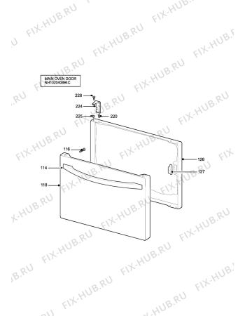 Взрыв-схема плиты (духовки) Parkinson Cowan SG402WN - Схема узла H10 Main Oven Door (large)