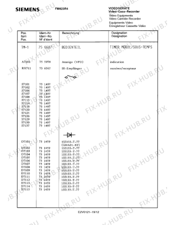 Схема №9 FM623R4 с изображением Инструкция по эксплуатации для телевизора Siemens 00530658