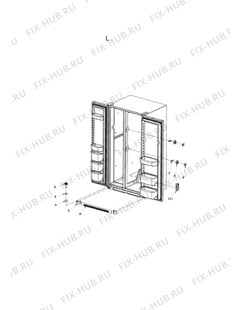 Схема №7 AB2526PEKW с изображением Винтик для холодильника Whirlpool 482000020059