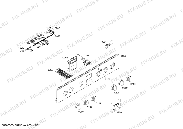 Взрыв-схема плиты (духовки) Siemens HM745210 - Схема узла 02