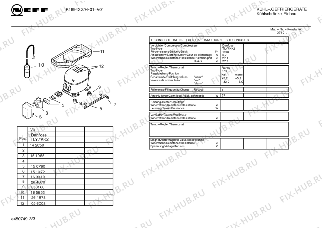 Взрыв-схема холодильника Neff K1694X2FF KI240SC - Схема узла 03