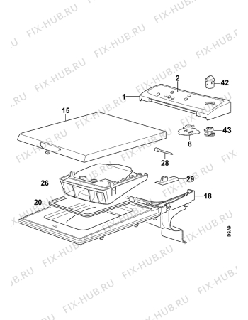 Взрыв-схема стиральной машины Electrolux EW1330T - Схема узла Control panel and lid