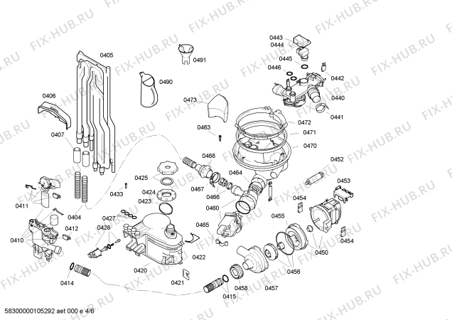 Взрыв-схема посудомоечной машины Bosch SRI53M06EU - Схема узла 04