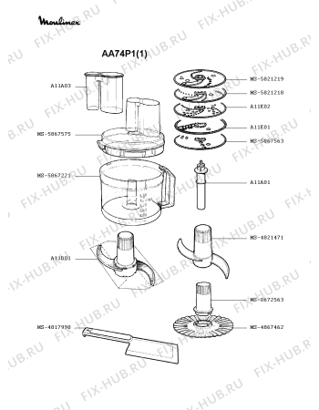 Схема №2 AAD341(1) с изображением Блок управления для кухонного комбайна Moulinex MS-5849360