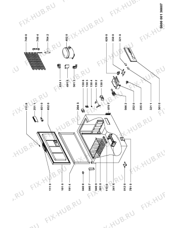Схема №1 AFG 551/G с изображением Преобразователь для холодильника Whirlpool 481228068339