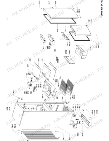 Схема №1 WBE2611 W с изображением Дверь для холодильника Whirlpool 480132103221