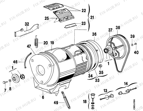 Взрыв-схема стиральной машины Zanker CTK2060 - Схема узла Drum