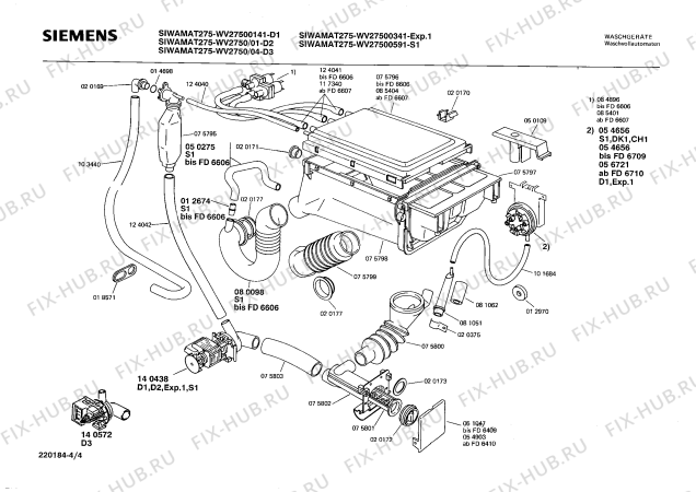 Схема №4 WV285059 SIWAMAT PLUS 285 с изображением Крышка кнопки для стиралки Siemens 00026710