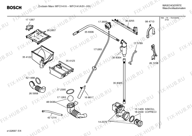 Схема №4 WFO141A Exclusiv Maxx WFO141A с изображением Инструкция по установке и эксплуатации для стиральной машины Bosch 00590135