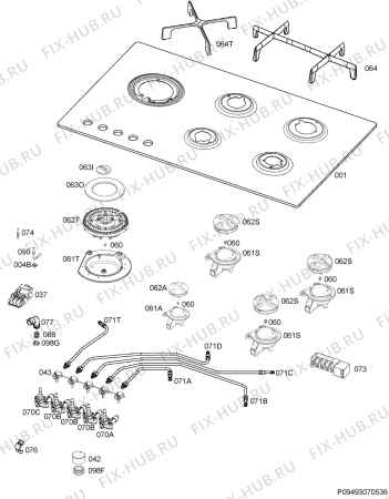 Схема №1 HG955520UM с изображением Держатель для духового шкафа Aeg 3546641022