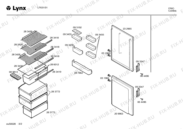 Схема №2 LF640 с изображением Панель для холодильника Bosch 00286008
