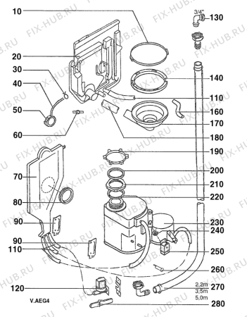 Взрыв-схема посудомоечной машины Husqvarna Electrolux QB426W - Схема узла W10 Hose, softener DGN N