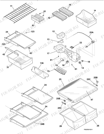 Взрыв-схема холодильника Frigidaire GLTP23V9CS2 - Схема узла C10 Cabinet/Interior