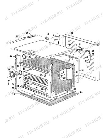 Взрыв-схема плиты (духовки) Electrolux EOB747/1 - Схема узла Oven equipment