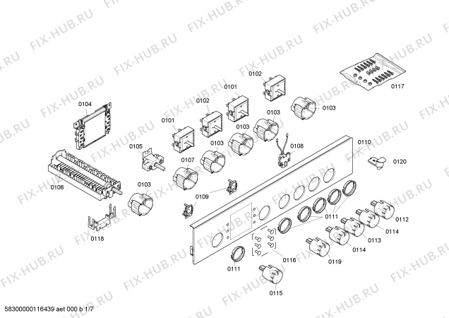 Схема №4 HLN654040E с изображением Стеклокерамика для плиты (духовки) Bosch 00476469