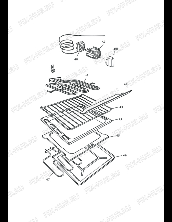 Взрыв-схема плиты (духовки) DELONGHI SEK 8542 - Схема узла 4
