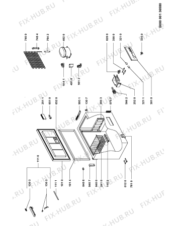 Схема №1 CCH 240 SA с изображением Дверка для холодильной камеры Whirlpool 481944269394