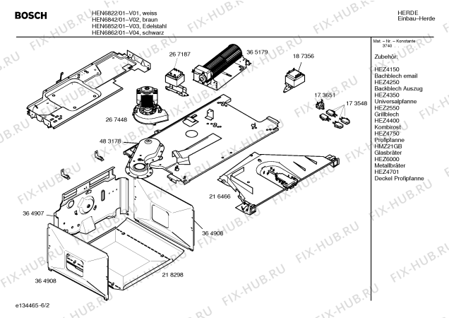 Взрыв-схема плиты (духовки) Bosch HEN6822 - Схема узла 02